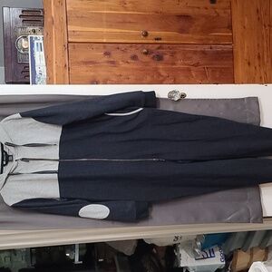 Livergy Mens Pajama/Jumpsuit Hooded 2 Zippers Gray/Black Sweathirt Feel Sz L EUC